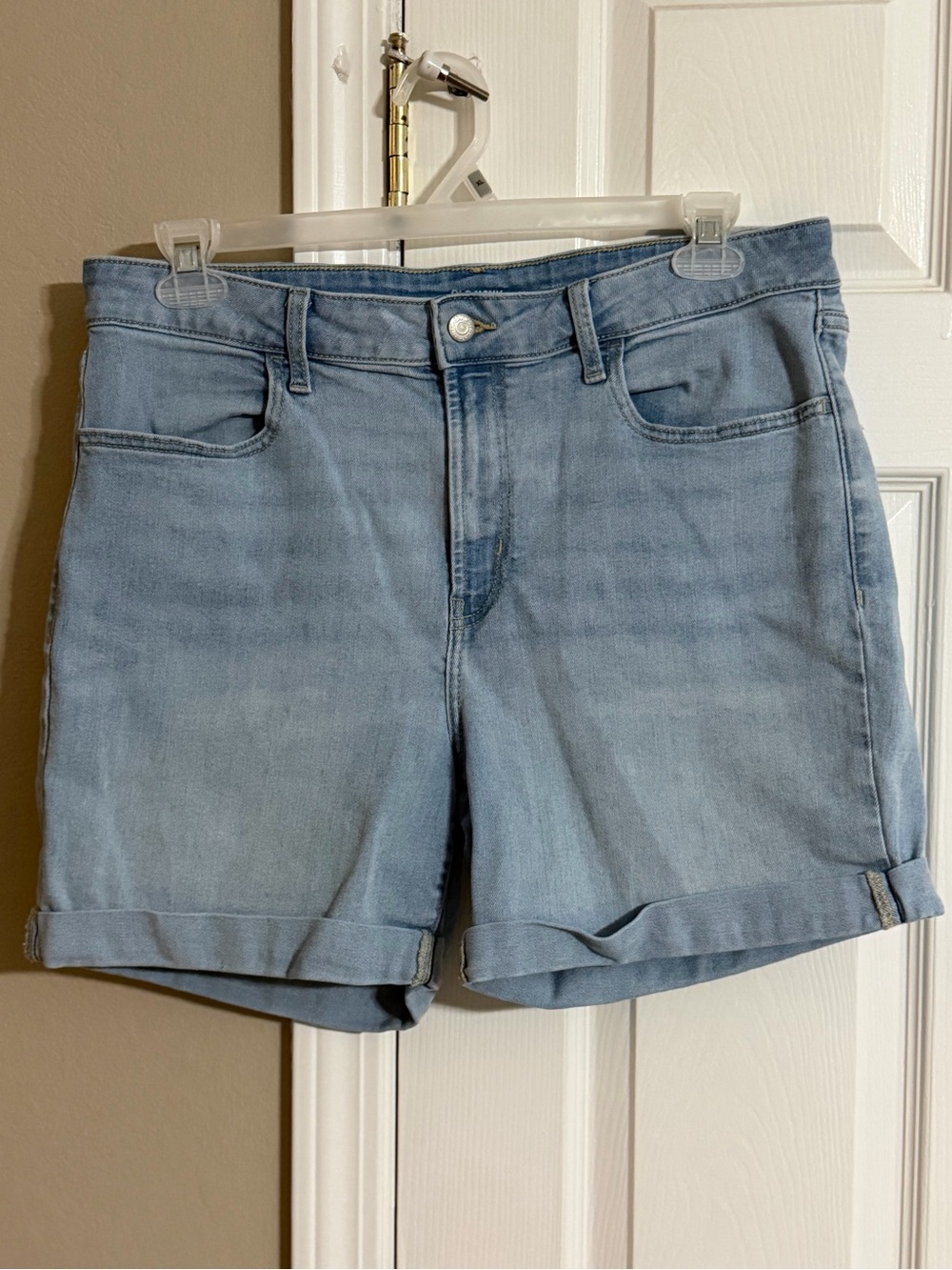 Old Navy Light Wash Denim Roll-Hem Shorts